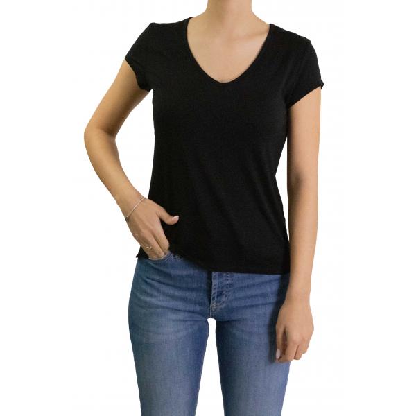 Maglia scollo a V tinta unita 